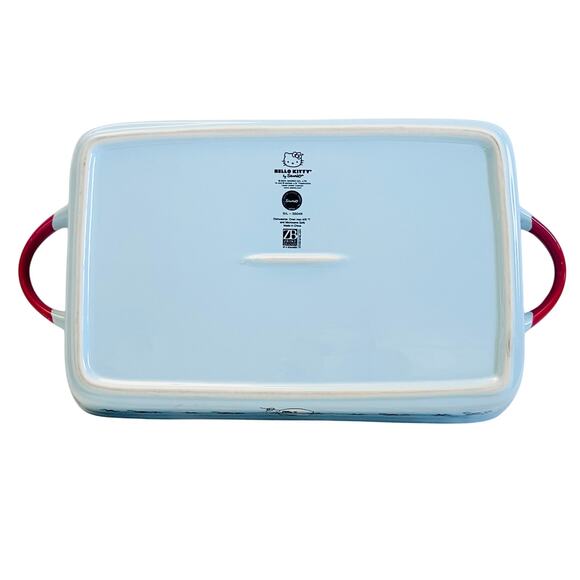 Hello Kitty Rectangular Baking Pan 12x8" Christmas Snowman Ceramic Casserole New - Picture 2 of 8